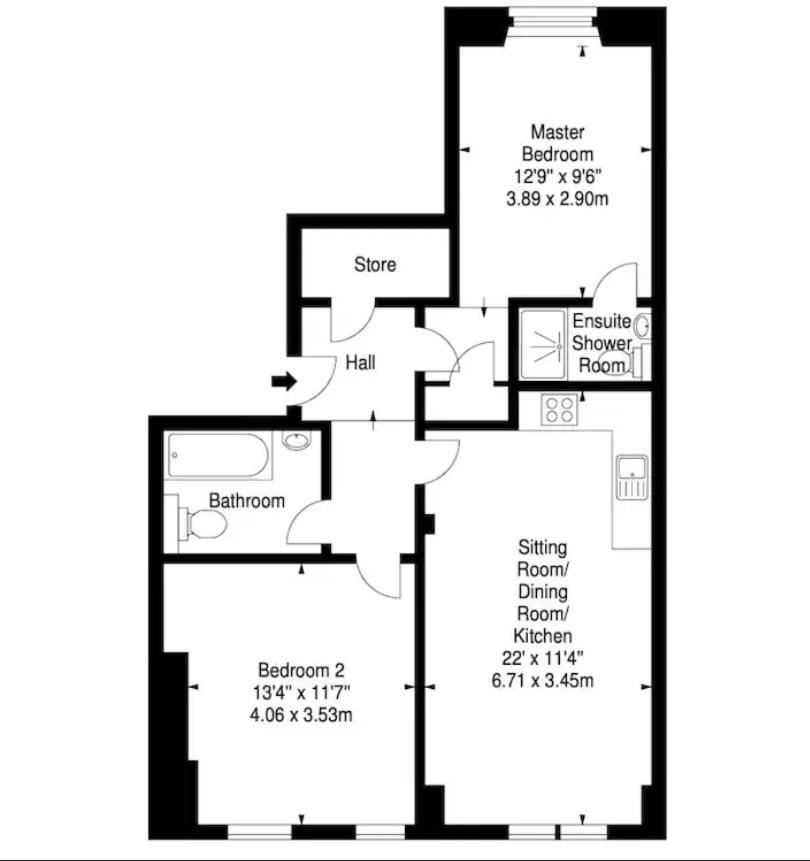 Modern 2bed 2bath In Leith